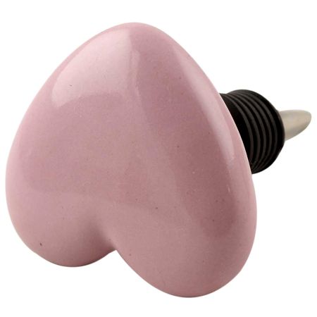 Pink Heart Ceramic Wine Stopper
